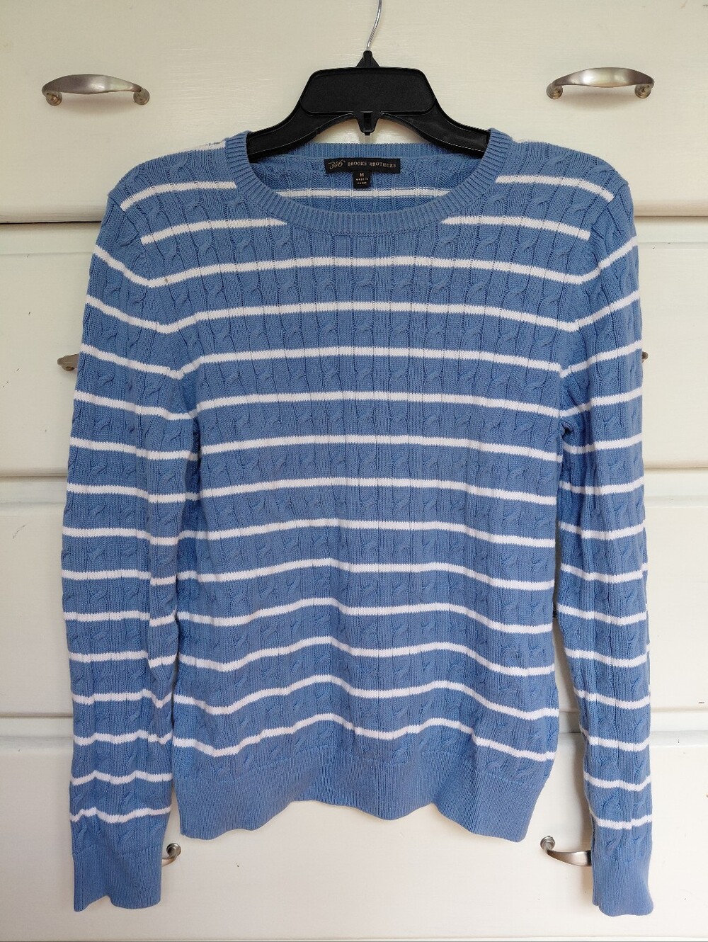 Brooks Brothers Womens Striped Cableknit Nautical Sweater M